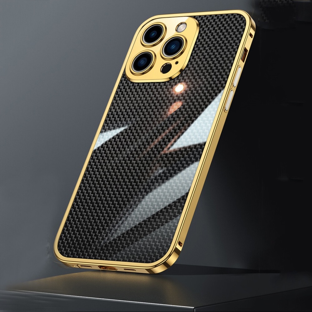 iPhone 16 Pro Max Carbon Fiber Metal Case